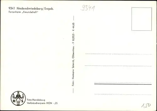 Ak Niederschmiedeberg Großrückerswalde im Erzgebirge, Ferienheim Freundschaft, Speiseraum