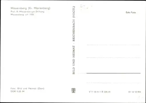 Ak Mauersberg Kreis Marienberg, Modell der Stadt um 1926, Winter, Prof. R. Mauersberger Stiftung