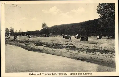Ak Ostseebad Timmendorfer Strand, Strand mit Kammer