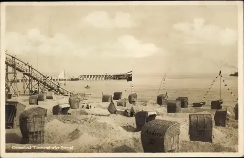 Ak Ostseebad Timmendorfer Strand, Strandpartie, Strandkörbe