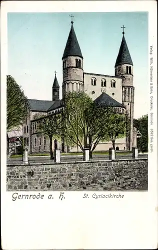 Ak Gernrode Quedlinburg im Harz, St. Cyriacikirche