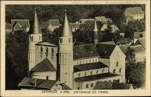 Ak Gernrode Quedlinburg im Harz, Stiftskirche St. Cyriaki