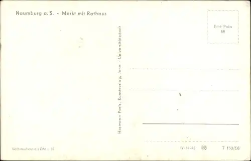 Ak Naumburg an der Saale, Blick auf den Marktplatz mit Rathaus, Autos