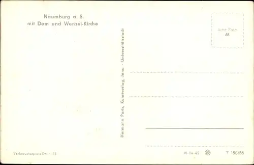 Ak Naumburg Saale, Blick auf den Ort mit Dom und St. Wenzel Kirche