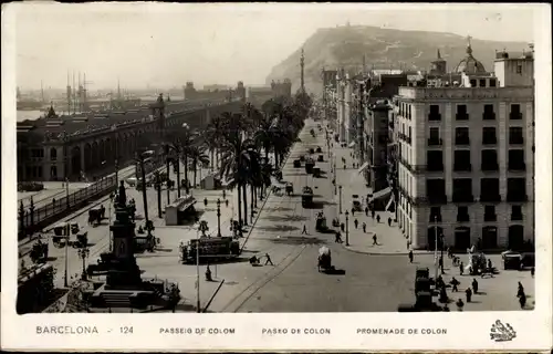 Ak Barcelona Katalonien Spanien, Passeig de Colom, Paseo de Colon