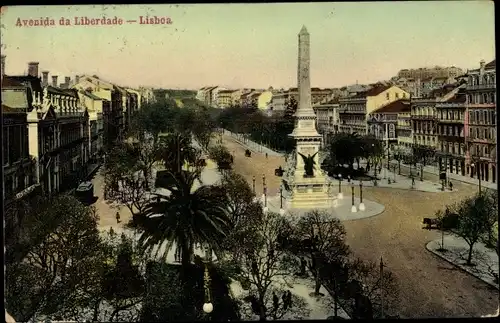 Ak Lisboa Lissabon Portugal, Avenida de Liberdade
