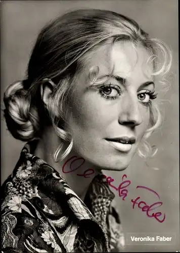 Ak Schauspielerin Veronika Faber, Portrait, Autogramm