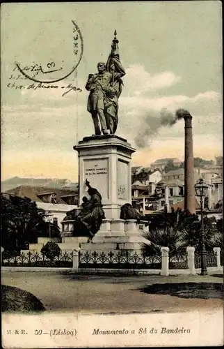 Ak Lisboa Lissabon Portugal, Monumento a Sa da Bandeira