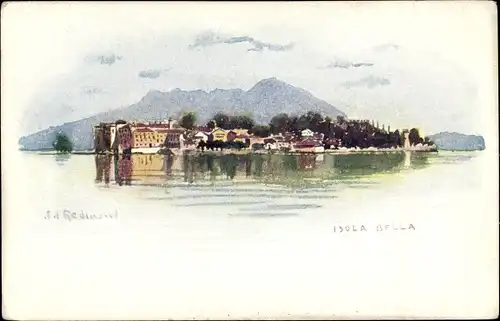 Künstler Ak Isola Bella Lago Maggiore Piemonte, Panorama