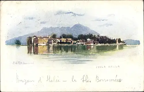 Künstler Ak Isola Bella Lago Maggiore Piemonte, Panorama