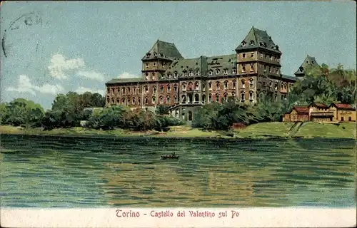 Künstler Ak Torino Turin Piemonte, Castello del Valentino sul Po