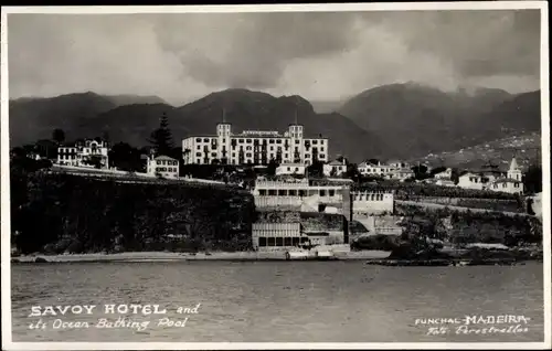 Ak Funchal Insel Madeira Portugal, Savoy Hotel and its Ocean Bathing Pool