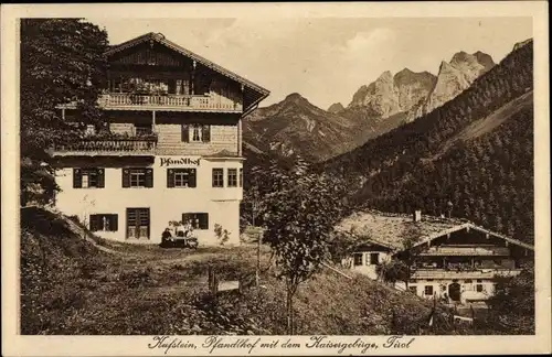 Ak Pfandlhof bei Kufstein in Tirol, Gasthof Pfandlhof, Kaisergebirge