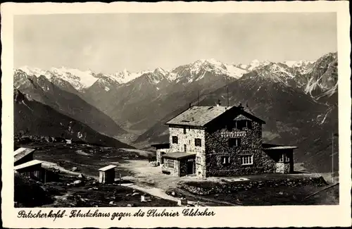 Ak Innsbruck Tirol, Patscherkofel, Patscherkofelschutzhaus gegen die Stubaier Gletscher