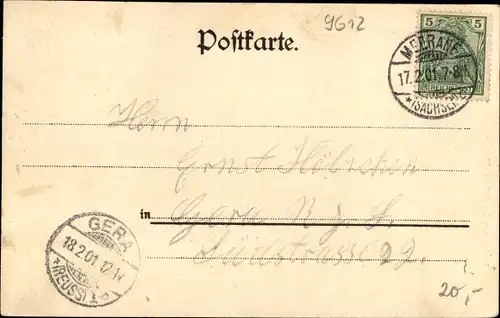 Ak Meerane in Sachsen, Schulgebäude, Bismarckdenkmal