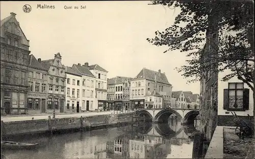 Ak Mechelen Mecheln Malines Flandern Antwerpen, Quai au Sel