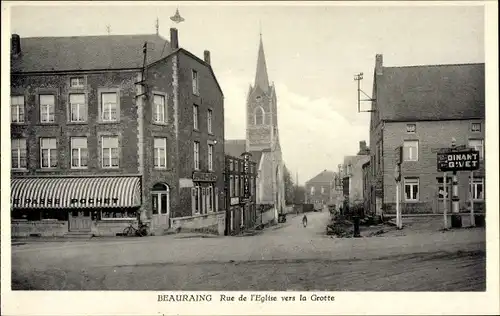Ak Beauraing Wallonien Namur, Rue de l'Eglise vers la Grotte