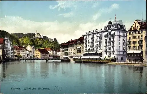 Ak Luzern Stadt Schweiz, Hotel des Balances