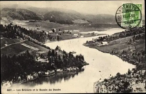 Ak Les Brenets Kanton Neuenburg, Le Bassin du Doubs