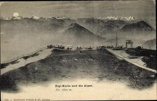 Ak Rigi Kulm Kanton Schwyz, Blick auf die Alpen