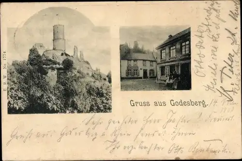 Ak Bad Godesberg Bonn am Rhein, Burg, Gasthof zum Godesberg