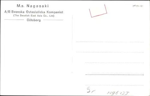 Ak MS Nagasaki, Svenska Ostasiatiska Kompaniet