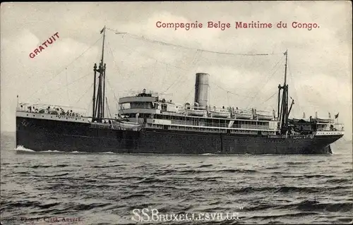 Ak SS Bruxellesville, Compagnie Belge Maritime du Congo