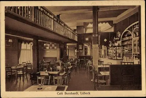 Ak Hansestadt Lübeck, Café Bernhardt, Bar, Fackenburger Allee 9