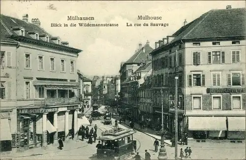 Ak Mulhouse Mülhausen Elsass Haut Rhin, Blick in die Wildemannstraße