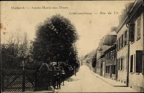 Ak Sainte Marie aux Mines Markirch Elsass Haut Rhin, Schüzenstraße