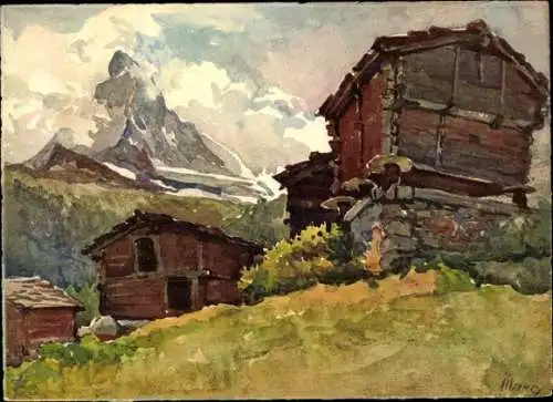 Künstler Ak Zermatt Kanton Wallis, Matterhorn