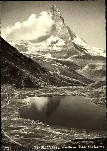 Ak Zermatt Kanton Wallis, Matterhorn, Riffelsee