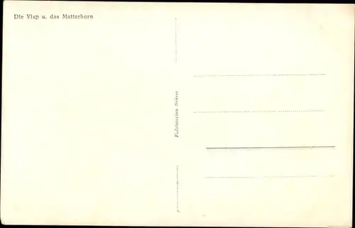Ak Visp Kanton Wallis, Winteridyll mit Matterhorn
