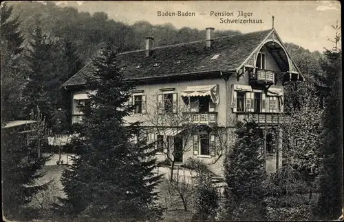 Ak Baden Baden am Schwarzwald, Pension Jäger Schweizerhaus