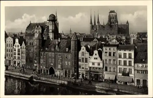 Ak Gdańsk Danzig, Frauentor, St Marienkirche