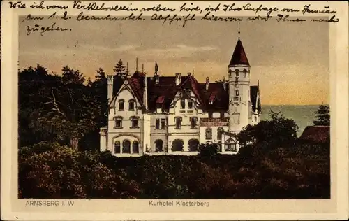 Ak Arnsberg im Sauerland, Kurhotel Klosterberg