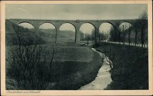 Ak Kettwig Essen im Ruhrgebiet, Rinderbach mit Brücke