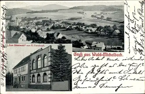 Ak Waldmichelbach Wald Michelbach im Odenwald Hessen, Gasthaus Zum Odenwald, Totalansicht