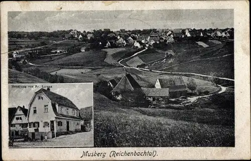 Ak Musberg Leinfelden Echterdingen auf den Fildern, Handlung, Totalansicht