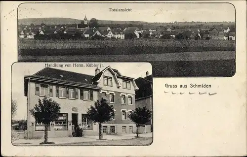 Ak Schmiden Fellbach in Württemberg, Handlung, Blick auf den Ort