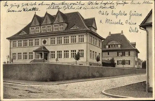Ak Bernhausen Filderstadt Baden Württemberg, Schule und Lehrerwohnhaus