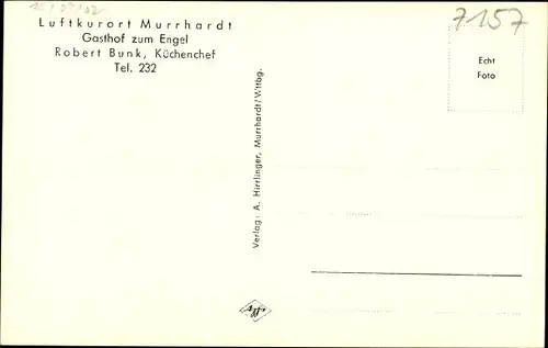 Ak Murrhardt in Württemberg, Gasthof zum Engel