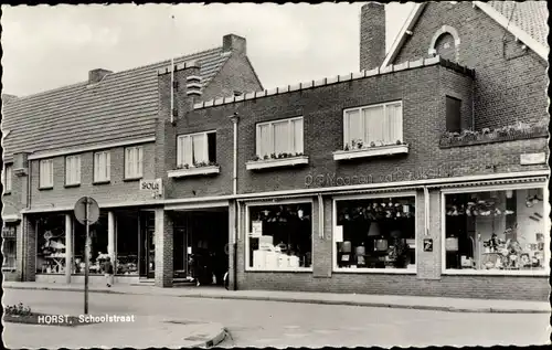 Ak Horst Limburg Niederlande, Schoolstraat, Geschäfte