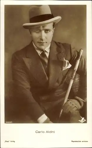 Ak Schauspieler Carlo Aldini, Portrait