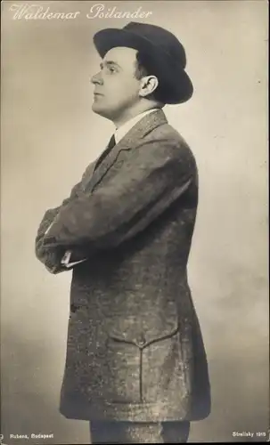 Ak Schauspieler Waldemar Psilander, Standportrait im Profil