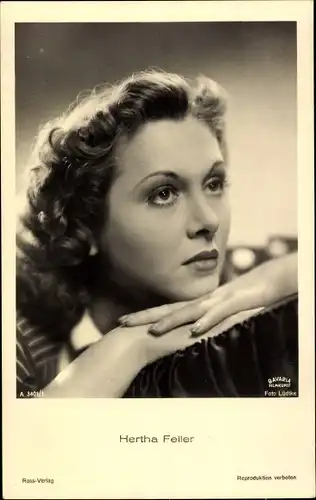 Ak Schauspielerin Hertha Feiler, Portrait