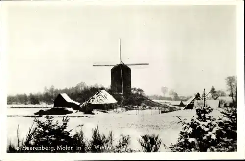 Ak 's Heerenberg Gelderland, Molen in de Winter