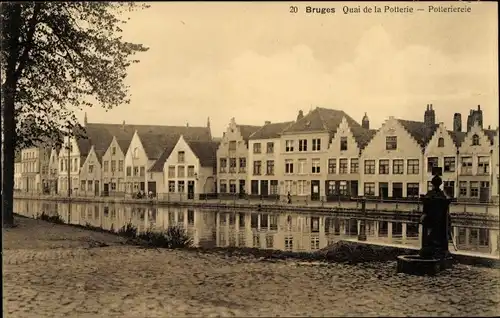 Ak Bruges Brügge Flandern Westflandern, Quai de la Potterie