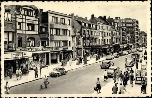 Ak  Koksijde Coxyde sur Mer Westflandern, Zeelaan, Geschäfte