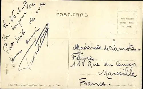 Ak Port Said Ägypten, Statue of Ferdinand de Lesseps